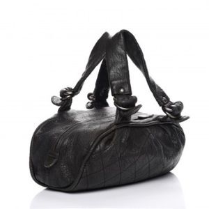 CHANEL Lambskin Le Marais Bowler Black Bag Purse